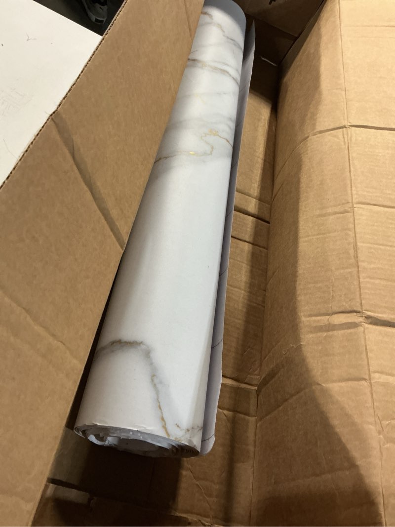 Condition photo showing Good Condition for bayya faux marble contact paper waterproof countertop peel and stick wallpaper 31.5"x394" white gold grey kitchen counter top wrap vinyl countertop covers self adhesive covering for desk table wall 31.5" x 394"