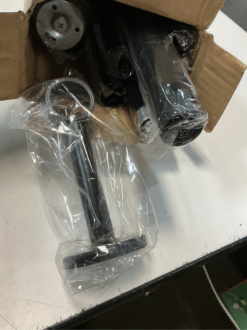 Condition photo showing Good Condition for black curtain rods for windows 66 to 120 inches (5ft -10ft) - 1" diameter thick heavy duty drapery rod, adjustable brackets with hidden screws, metal finials for living room bedroom outdoor 32-120 inches