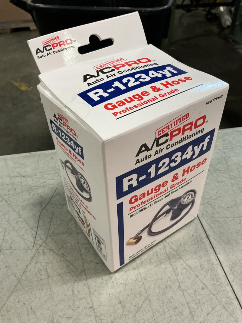 Condition photo showing New/Like New for interdynamics certified ac pro car air conditioner r1234yf refrigerant gauge and hose, reusable ac recharge kit, 72 in r-1234yf r-1234yf recharge gauge and hose