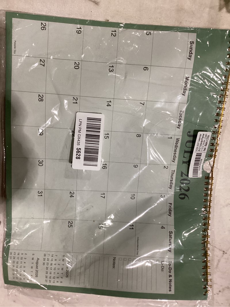 Condition photo showing Good Condition for calendar 2026-12 months wall calendar from january 2026 to december 2026, 2026 wall hanging calendar planner with thick paper, 12" x 14.5", cyan 12" x 14.5" cyan