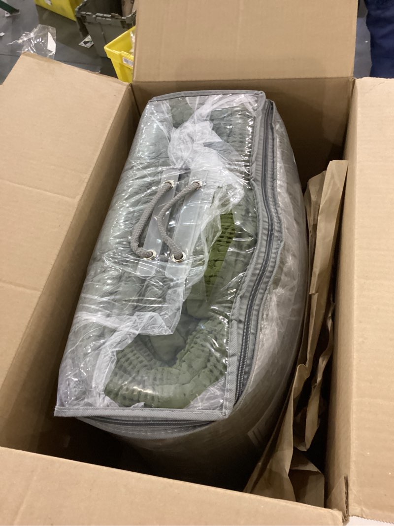 Condition photo showing As Is for CozyTide Oversized King Quilt 128"x120",100% Cotton Olive Green Waffle Bedspread Coverlet Set,3Pcs Soft Lightweight Extra Large Farmhouse King Quilt Bedding Set for All Season Oversized King Plus 128x120 1-olive Green