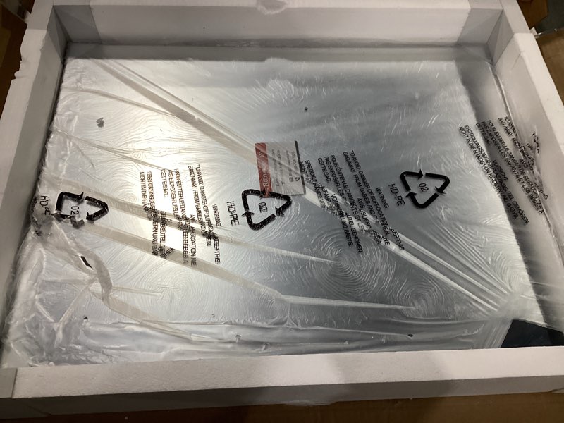 Condition photo showing New/Like New for keonjinn 20 x 26 inch medicine cabinet for bathroom, silver mirrored medicine cabinet, assembly required, freely adjustable shelves, tempered glass, in wall or surface mount silver 20x26 in