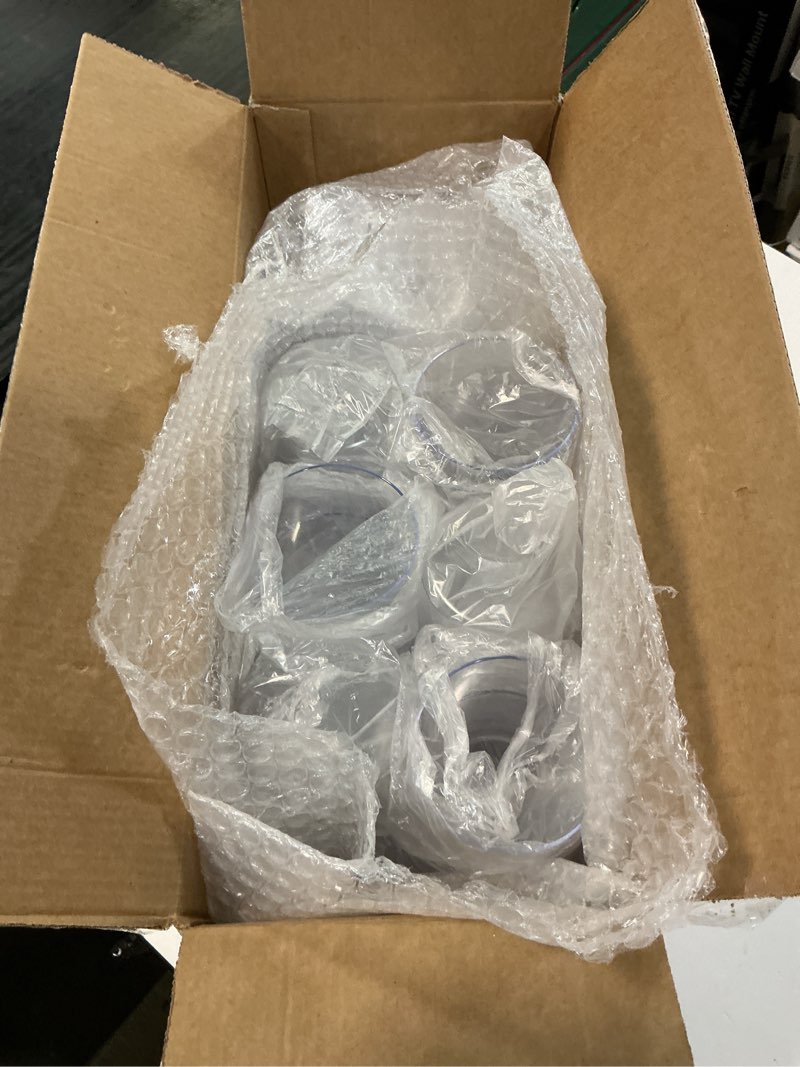 Condition photo showing New/Like New for youbet 36 pack clear plastic wine glasses - 10 oz disposable square wine glasses with stem for wedding & party & anniversary