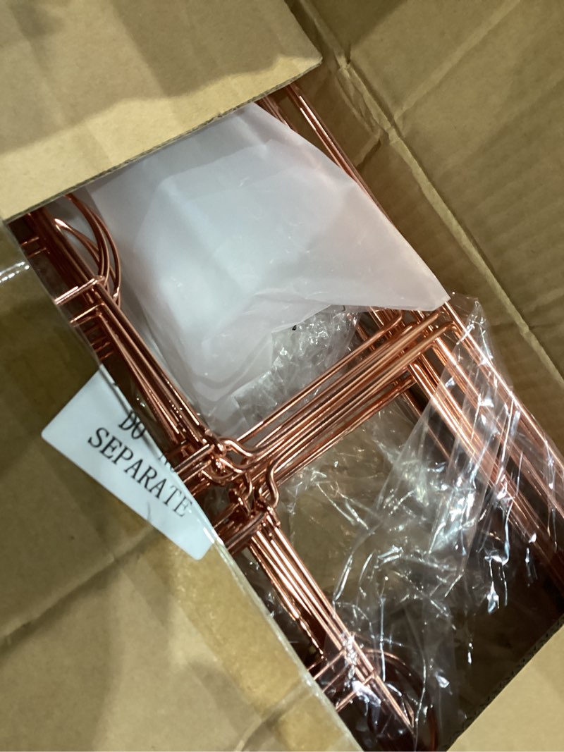 Condition photo showing Good Condition for Geosar 32 Pack Wire Buffet Rack Stand Folding Chafing Stand Chrome Frame Serving Trays Food Warmer with Plastic Tong Fork and Spoon for Christmas Thanksgiving Home Party Catering Supplies (Rose Gold)