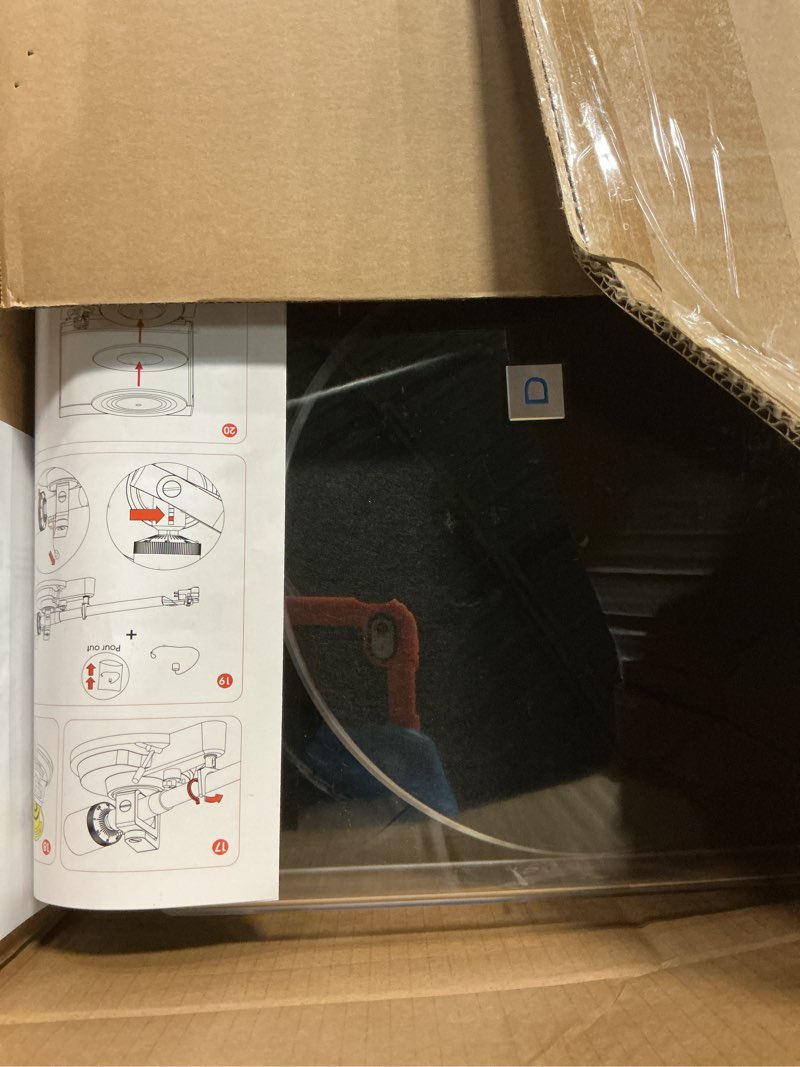 Condition photo showing As Is for Belt Drive Turntable for Vinyl Record Player,Work with Bluetooth Speakers or Active Speaker,Built-in Phono Pre-amp,USB Digital Output,Magnetic Cartridge, 33/45 RPM,High-Gloss Wood Design Black