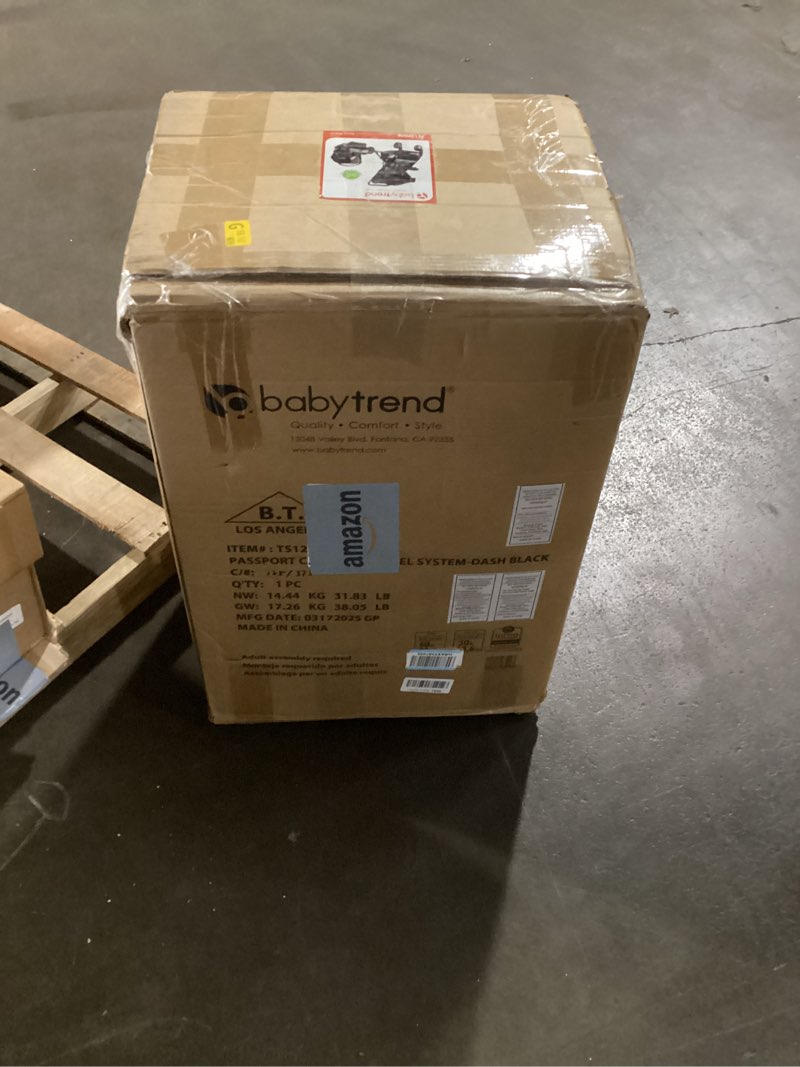 Condition photo showing New/Like New for baby trend passport® carriage stroller travel system with ez-lift™ infant car seat, dash black carriage travel system dash black