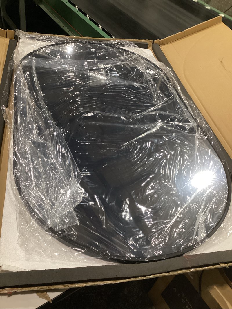 Condition photo showing Good Condition for VooBang Black Oval Wall Mirror, 22x38 inch Oval Bathroom Mirror, Wall Mounted Vanity Mirror with Metal Framed, Tempered Glass and Reflective High Definition, Mounted Horizontally or Vertically Oval-black 38"L x 22"W