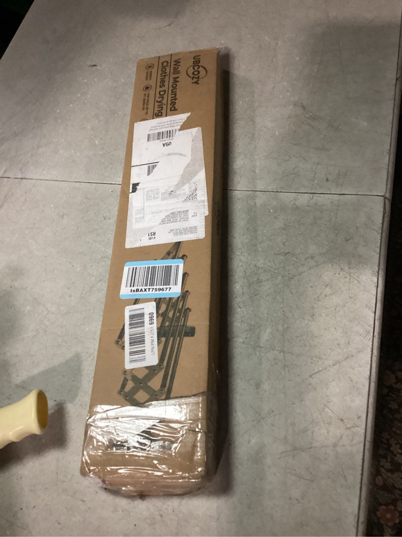 Condition photo showing New/Like New for | Clothes Drying Rack Wall Mounted with Hooks - Foldable & Removable Laundry Drying Rack, Extendable 21"-39.4", 110lbs Heavy Duty Drying Rack with 7 Stainless Steel Rods for in & Out Door