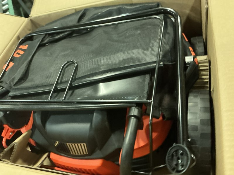 Condition photo showing Good Condition for 16-inch 15.5 amp 2-in-1 electric dethatcher and scarifier with 14.5-gallon collection bag, lawn dethatcher with 5-position depth adjustment, blade replacement without tool - orange orange 16inch