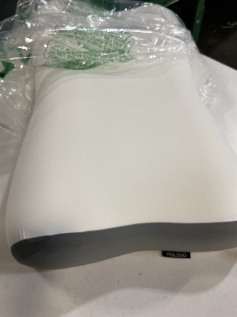 Condition photo showing Good Condition for polovo cervical neck pillow - ergonomic side sleeper pillow for neck pain relief, contour memory foam pillows for deep sleep, orthopedic cooling pillow bed pillow for side back stomach sleepers white&grey