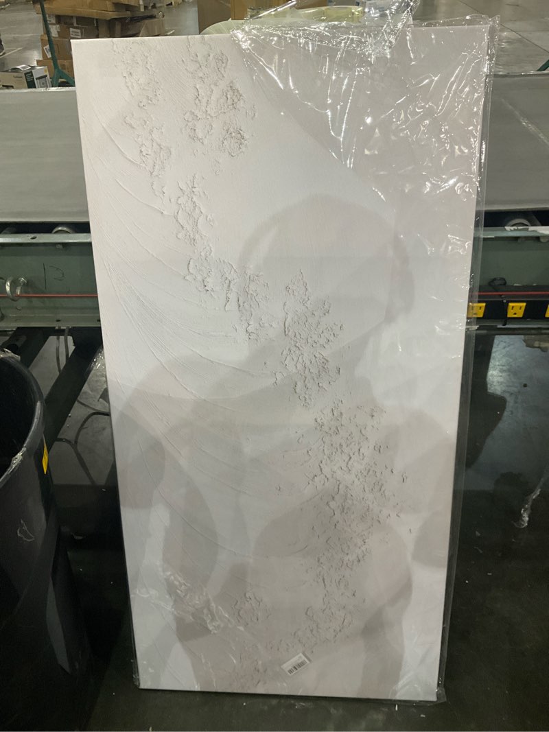 Condition photo showing New/Like New for Yuaxker Abstract Wall Art Wave Wall Decor White Canvas Painting Personalized Artwork for Living Room Bedroom Dining Room Office Home Decor 24x48 Inch 24"x48" White