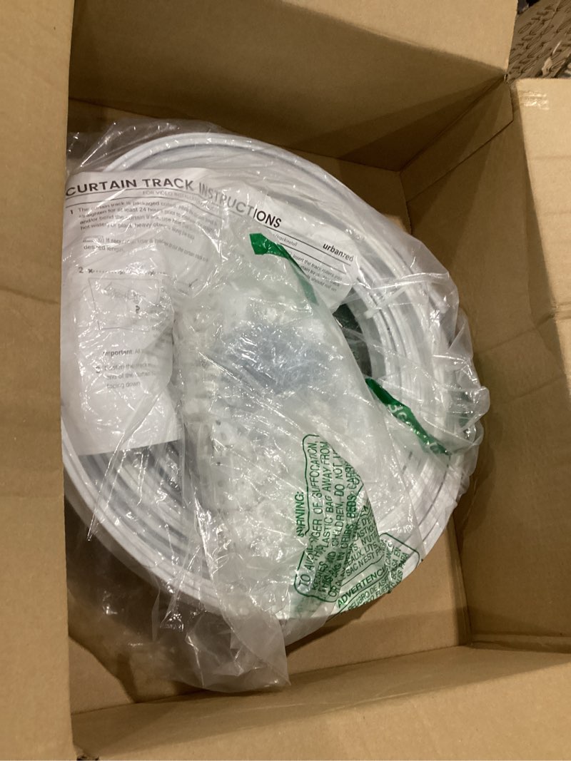 Condition photo showing Good Condition for UrbanRed Flexible Bendable Ceiling Curtain Track, 39.4 ft (12 m) Mount for Rail with Curtain Tracks System, Room Divider, Curtains Rod, RV Ceiling Track for Curtains, Long Curved Hospital System White 12 Meters (39.4 ft) White