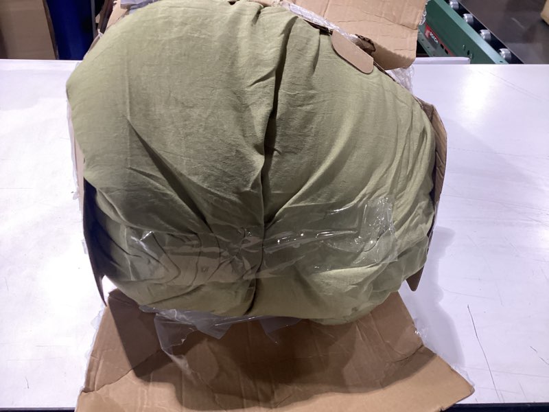 Condition photo showing As Is for bedsure king comforter set, olive green soft prewashed bedding for all seasons, 3 pieces gentlesoft™ bed set, 1 lightweight comforter (104"x90") and 2 pillowcases (20"x36") king(104"x90") 14 - olive green