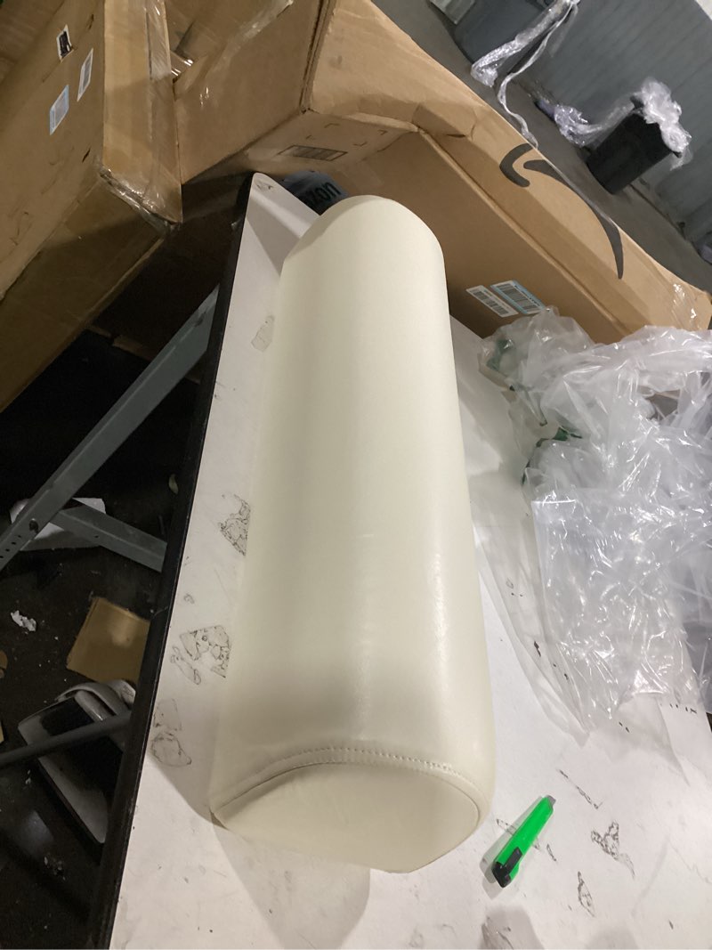 Condition photo showing As Is for semi roll pillow, leather sponge semi round pillow cushion massage half circle bolster neck pillow for legs, feet, knees, side, back & lumbar rest (coffee, 50×14.5×11cm/19.7"×5.7"×4.33") coffee 50×14.5×11cm/19.7"×5.7"×4.33"