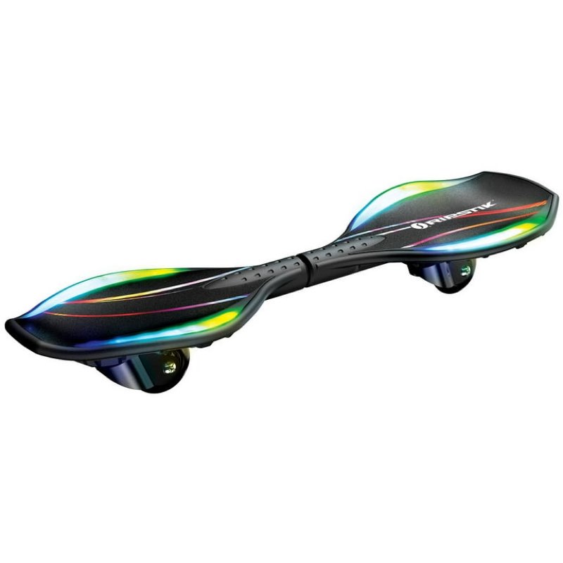 razor black label ripstik ripster light-up, caster skateboard with multi-color lights, for child 8+