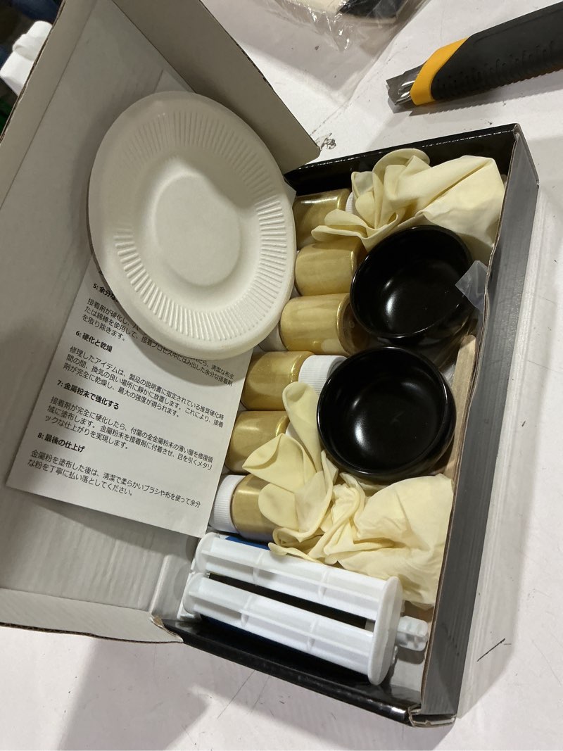 Condition photo showing New/Like New for deuvuo Kintsugi Repair Kit Gold, 21 Pcs Authentic Kintsugi Repair Kit to Revive Your Broken Ceramic, Pottery, Mug, Bowl, Glass Keepsakes with Ease - Japanese Art DIY Set Bio for Beginners 1 Count (Pack of 21)