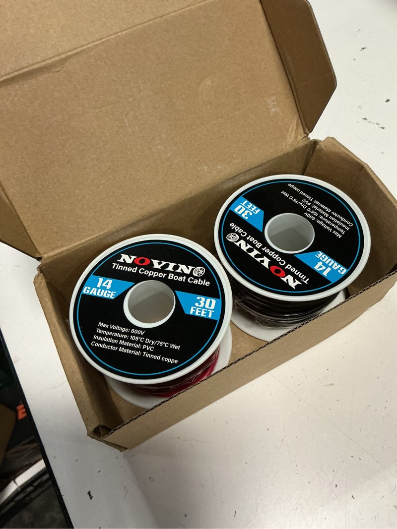 Condition photo showing Good Condition for 14 gauge marine wire 14 awg marine grade wire,14 gauge 30ft red &30ft black | waterproof oxygen-free tinned copper corrosion resistant flexible electrical cable for boat/automotive/rv/solar/camper 14 gauge 30 ft