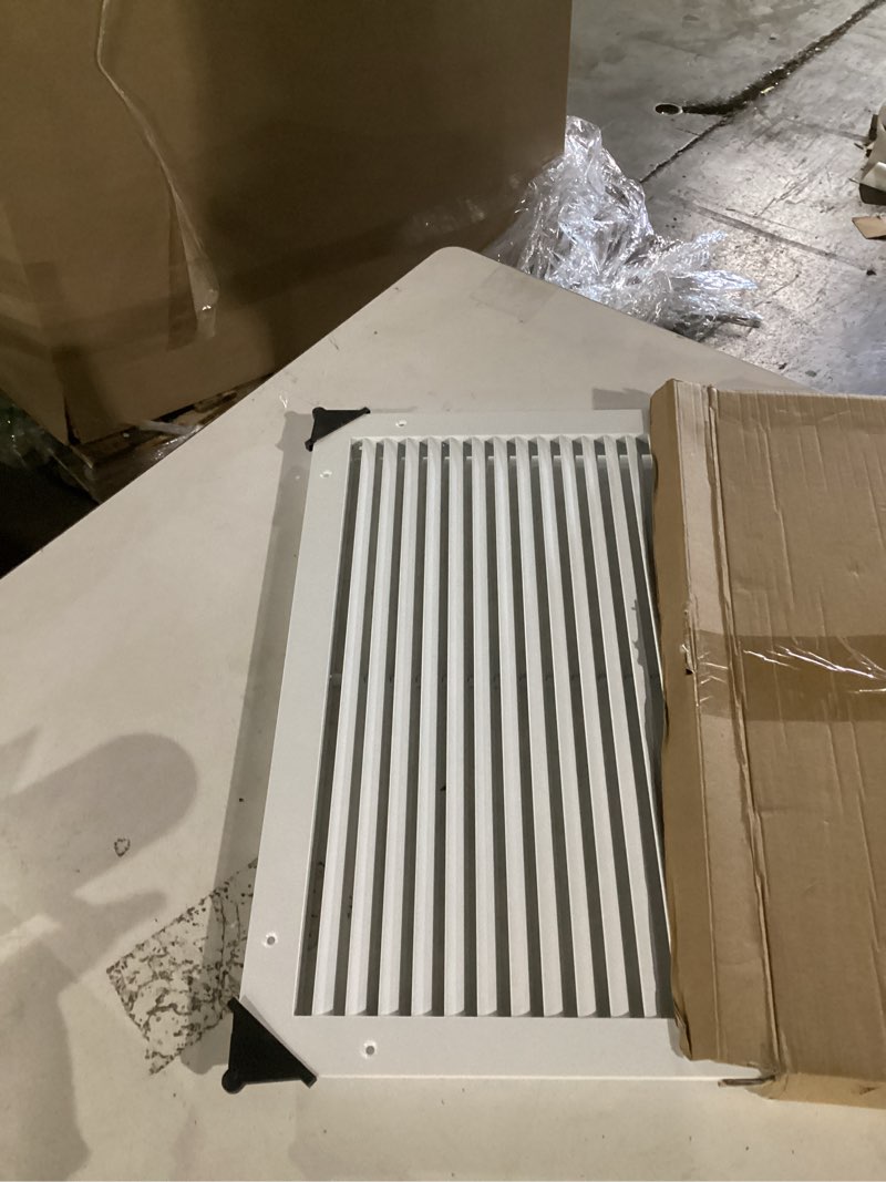Condition photo showing Good Condition for fits 20x20 duct opening | aluminum return air grille by handua | vent cover grill for sidewall and ceiling | rust free | durable powder coating | hvac cold air intake grille | white 1 20"w x 20"h [duct opening]
