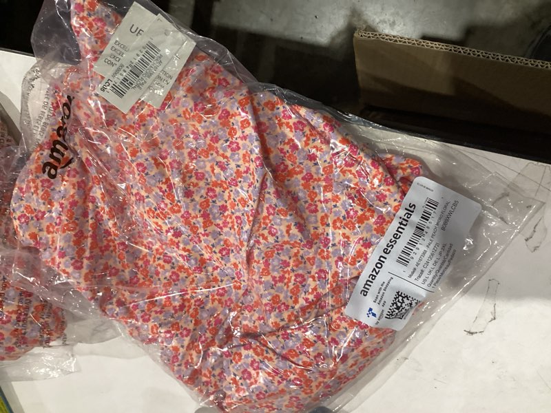 Condition photo showing New/Like New for Amazon Essentials Women's One-Piece Coverage Swimsuit (Available in Plus Size) Large Pale Peach Micro Floral