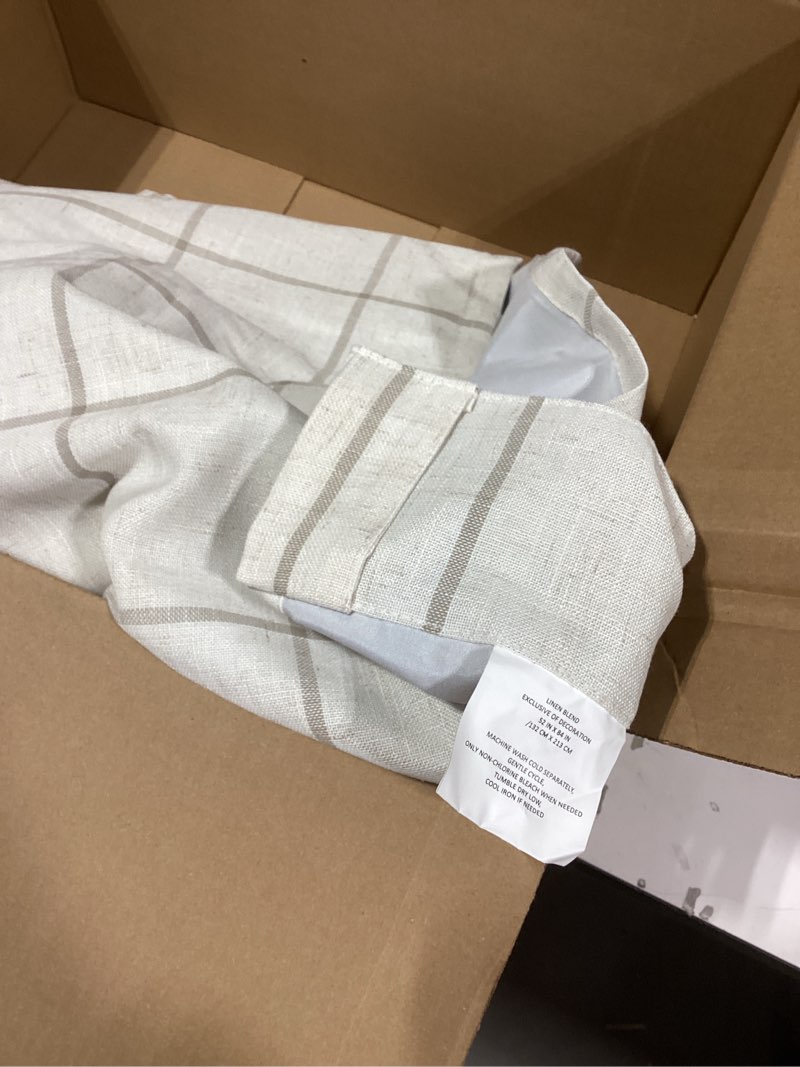 Condition photo showing Good Condition for similar product not like stock photo measurements are 52in x 84injinchan Beige Linen Blend Curtains 84 Inches Length 2 Panels for Bedroom Living Room, Light Filtering 50 Inches Wide Natural Farmhouse Drapes with Rod Pocket Back Tab (50W x 84L, Ecru) 50\"W x 84\"L (Pack of 2) *Ecru