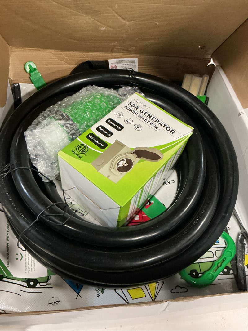 Condition photo showing Good Condition for 50 amp generator cord 25ft and power inlet box combo kit - pre-drilled, waterproof, nema 14-50p to ss2-50r, etl listed 25ft (pre-drilled)