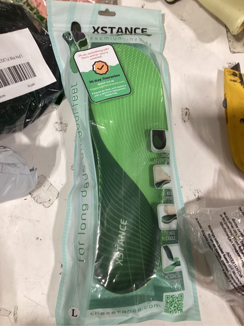 Condition photo showing New/Like New for xstance insoles 2.0 for men & women – plantar fasciitis, heel pain, flat feet & overpronation | heavy-duty arch support for standing all day | built for 200+ lbs | men’s 10.5-12 / women’s 11.5-13 l (10.5-12 men / 11.5-13 women)