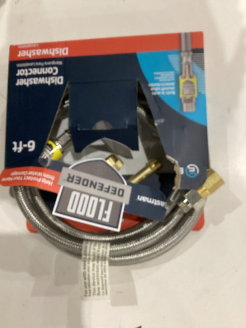 Condition photo showing As Is for eastman 6-ft 3/8 -in compression inlet x 3/8 -in compression outlet braided stainless steel dishwasher connector