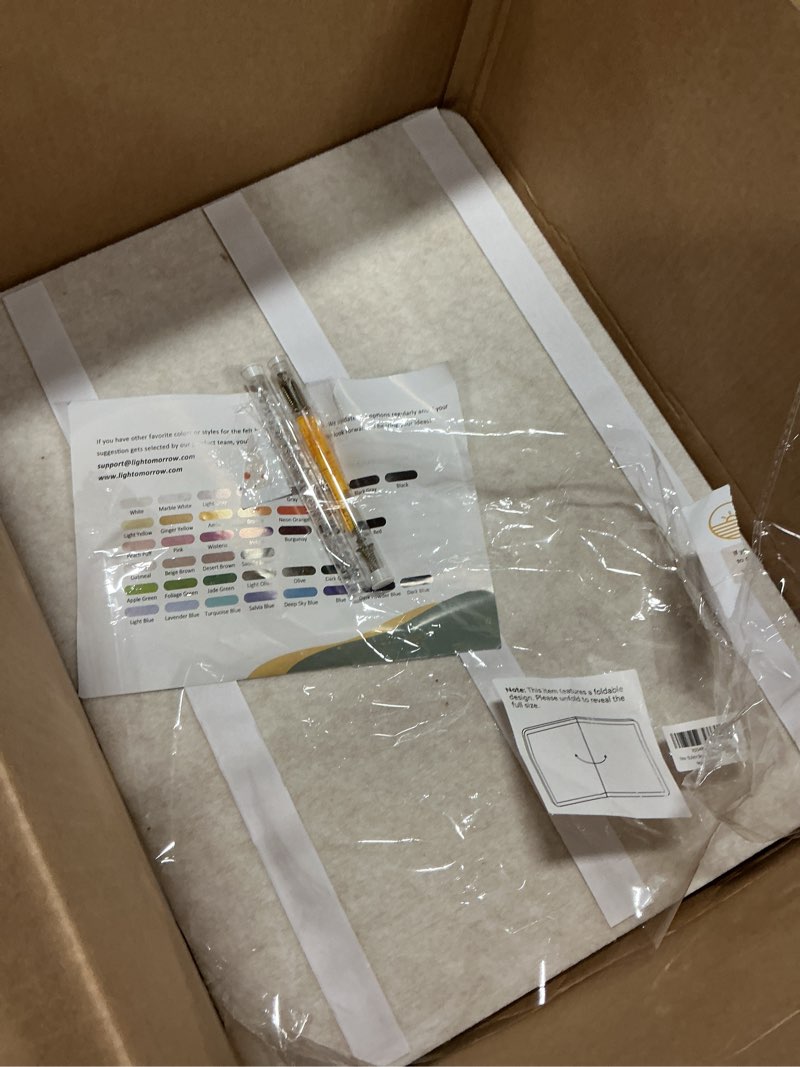 Condition photo showing Good Condition for Bulletin Board, 36 x 24 inches Felt Board - Decorative Pin Board, Cork Board Alternative for Wall, 3' x 2' Foldable Picture Board Self-Adhesive Vision Board Prayer Board with 20 Pushpins - Oatmeal Oatmeal 36×24 inches