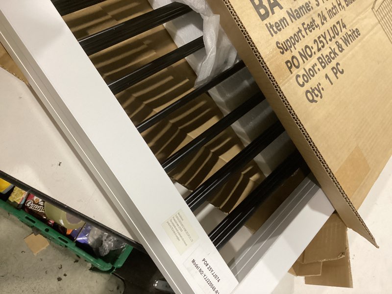 Condition photo showing Good Condition for Freestanding Wooden Pet Gate for House, Foldable Indoor Dog Gate for Doorways, Stairs - 24" Height, 3 Panels, White 24" Height-3 Panel White & Black