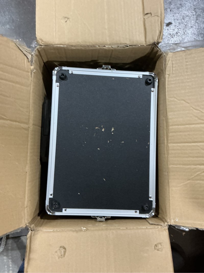 Condition photo showing As Is for Stagiant Rolling Makeup Case Cosmetology Case on Wheels 4 in 1 Large Cosmetic Organizer Train Case Makeup Travel Case with Key Swivel Wheels Nail Artist Salon Storage Traveling Cart Trunk Black