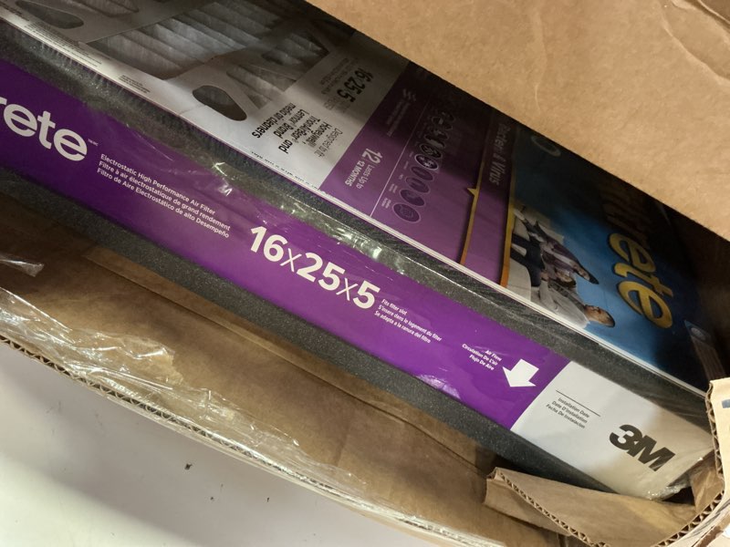 Condition photo showing Good Condition for filtrete 16x25x5 ac furnace air filter, mpr 1550, merv 12, fits honeywell & trion airbear, certified asthma & allergy friendly, electrostatic air filter, 1-pack (actual size 15.75 x 24.13 x 4.88) 4.9" x 24.1" x 15.6"