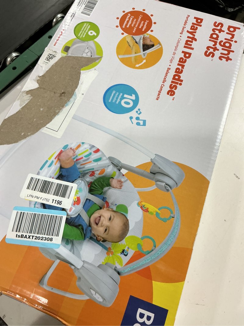 Condition photo showing Good Condition for bright starts playful paradise portable compact automatic baby swing with music, unisex, newborn +