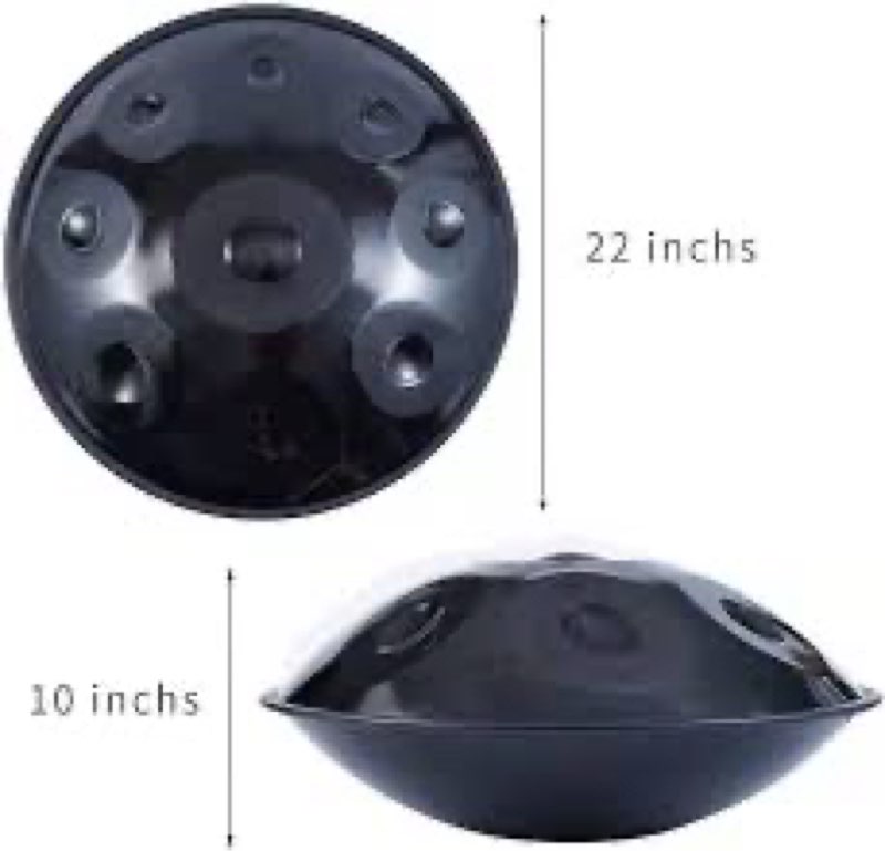 Handpan 22 Inches Drum Set, 440Hz 12 Notes Hand Drum Instrument, Premium Steel Hand Drum, Includes C