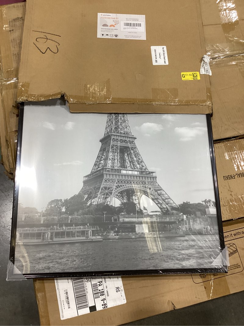 Condition photo showing Good Condition for upsimples 20x30 picture frame black scratch-proof poster frames 20 x 30 for photo gallery - slide-in strips, horizontal or vertical wall mounting black 20x30
