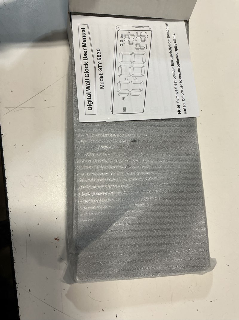 Condition photo showing Good Condition for 16  large digital wall mount clock  count down timer  alarm  big led  dst  temperature for living room classroom desk  xmas  birthday gift for senior men women mom dad  colorful