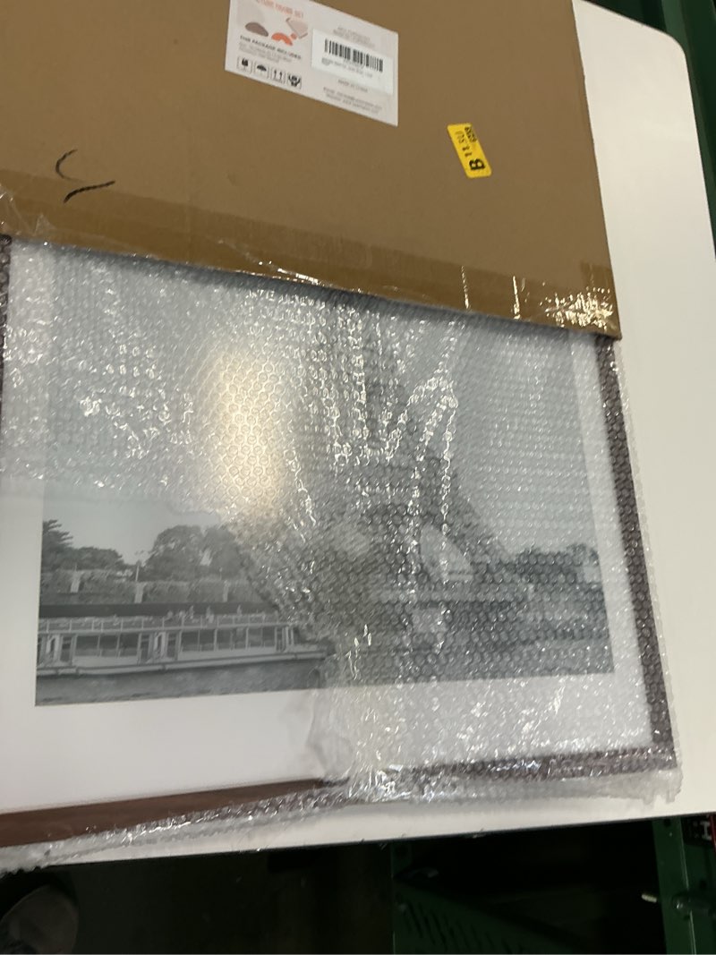 Condition photo showing New/Like New for upsimples 18x24 Picture Frame, Display Pictures 16x20 with Mat or 18 x 24 Without, Wall Hanging Poster Frames, Brown, 1 Pack Brown 18x24