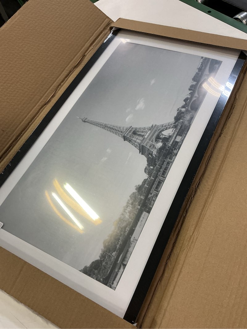 Condition photo showing Good Condition for upsimples 12x24 picture frame, display pictures 10x20 with mat or 12 x 24 without, wall hanging poster frames, black, 1 pack black 12x24