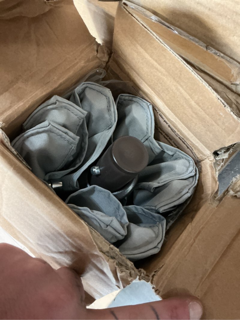 Condition photo showing Good Condition for JEAREY 9FT Outdoor Patio Umbrella Outdoor Table Umbrella with Push Button Tilt and Crank, Market Umbrella 8 Sturdy Ribs UV Protection Waterproof for Garden, Deck, Backyard, Pool (Light Gray)