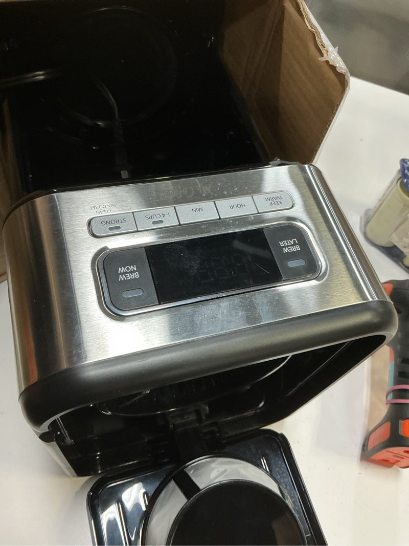 Condition photo showing As Is for Mr. Coffee 14 Cup Programmable Coffee Maker Stainless Steel