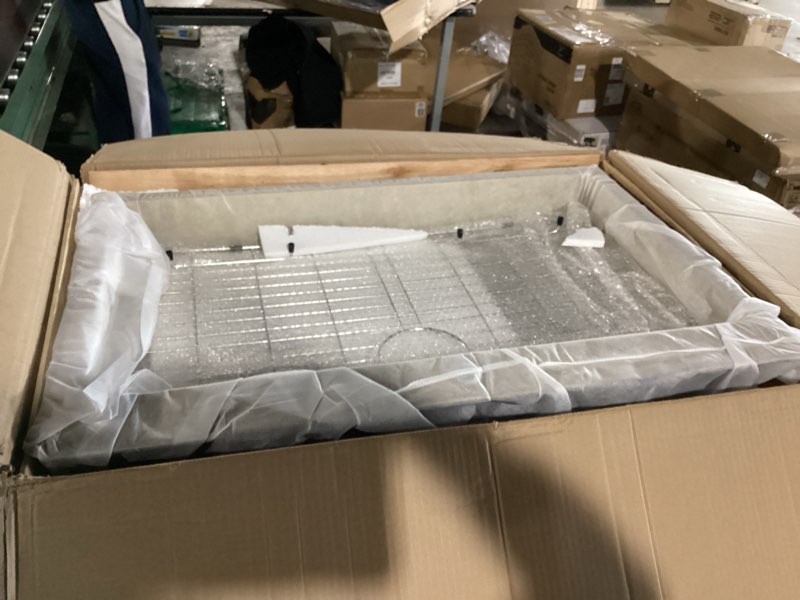 Condition photo showing Good Condition for 33 inch gold drop in kitchen sink -wesliv 33x22 inch gold kitchen sink stainless steel 18 gauge 9 inch single bowl deep sink with soap dispenser & dish grid 33x22x9 gold