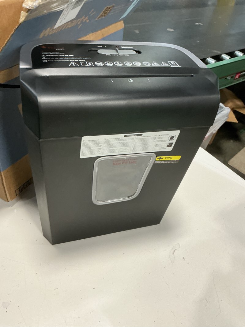 Condition photo showing Good Condition for bonsaii c277-b 6-sheet cross cut paper shredder with 3.4 gallon wastebasket 