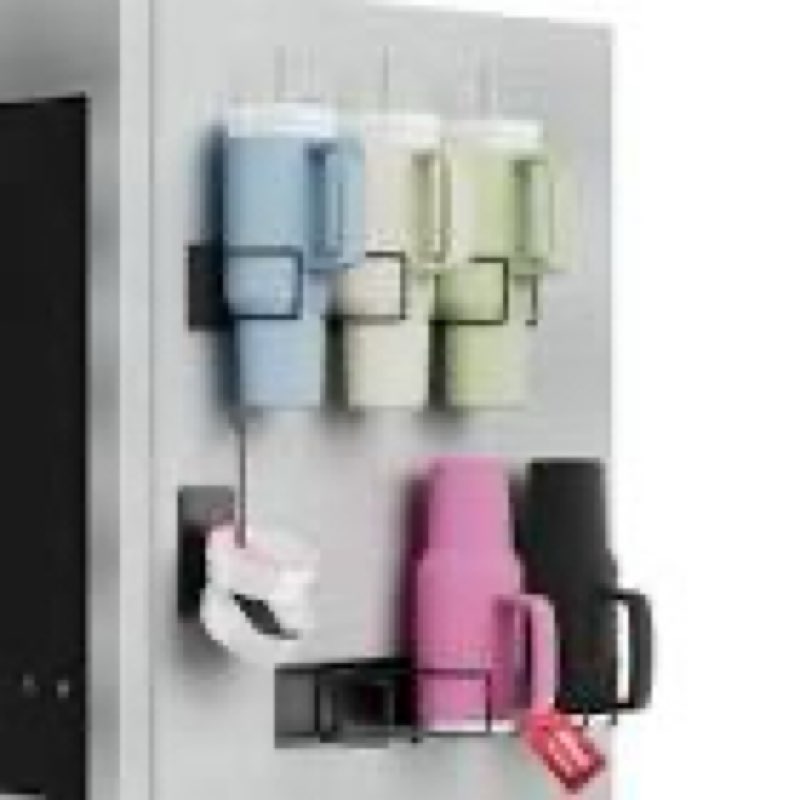 magnetic cup holder water bottle organizer for stanley tumbler, magnetic cup holder for fridge with 