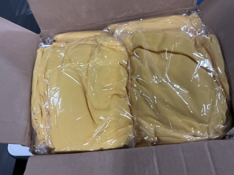Condition photo showing New/Like New for ManMengJi Yellow Folding Chair Covers, Spandex Folding Chair Covers 12 PCS, Banquet Chair Slipcovers for Party, Wedding, Holidays, Celebration Yellow 12