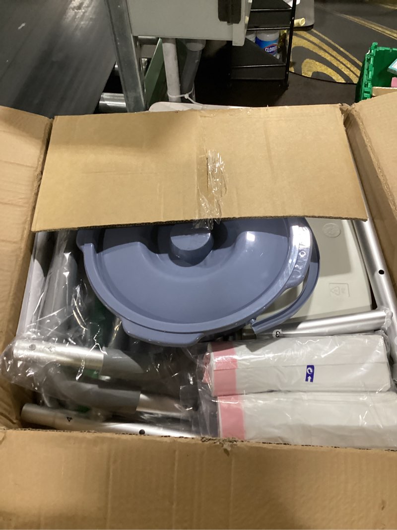 Condition photo showing Good Condition for 3-in-1 Adjustable Bedside Commode with Padded Seat and Backrest,Includes 40 Liners and 6.5QT Foldable Bucket,8-Level Height & 3-Level Width Adjustment,Fits Most Body Sizes,for Adults and Seniors