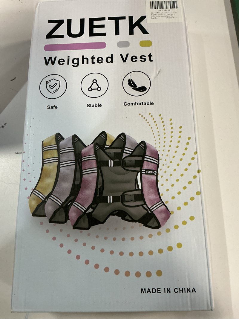 Condition photo showing New/Like New for Weighted Vest, 6lb/8lb/12lb/16lb/20lb/25lb/30lb Weight Vest with Reflective Stripe, Weighted Vest for Men Women Workout Equipment for Strength Training, Running, Jogging, Fitness, Weight Loss 12LB PU-Gold