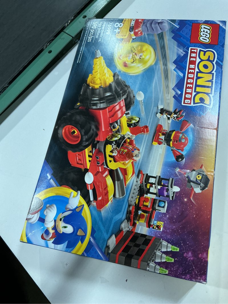 Condition photo showing As Is for lego sonic the hedgehog: super sonic vs. egg drillster gaming toy with shadow and dr. eggman, toy building set for boys and girls ages 8 and up, 76999