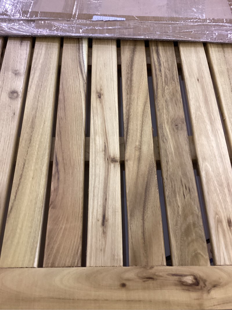 Perfnique Teak Shower Mat, 24''x18'' Wood Bath Mat, Non-Slip Shower Mats for Inside Shower & Bathtub