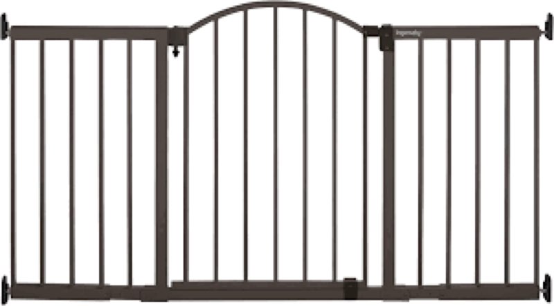 Ingenuity Decorative Extra Wide Baby Gate & Dog Gate, 44"-72" Wide, 36" Tall, Hardware or Pressure M