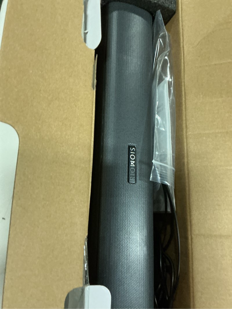 Condition photo showing Good Condition for riowois sound bar for smart tv, soundbar for tv with bass reflector and easy set up, home audio surround sound system for tv pc projector, wall mountable 17-inch
