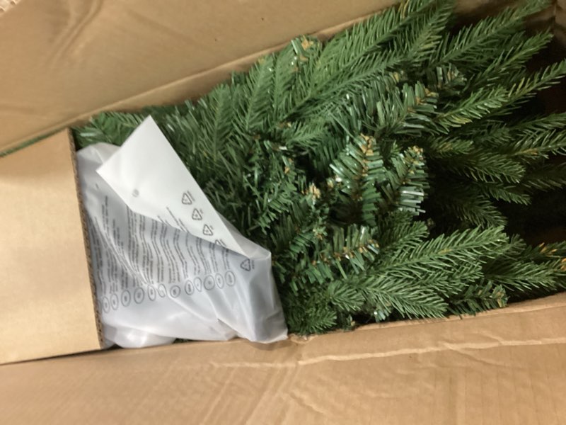 Condition photo showing Good Condition for Unlit Artificial Full Christmas Tree 4FT with 907 PE PVC Tips, Premium Holiday Xmas Tree with Metal Hinges & Foldable Base for Home Office Party, Green 4ft Green Unlit